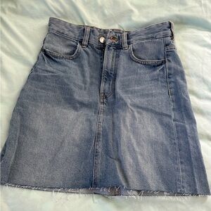 Casual Blue Denim Mini Skirt